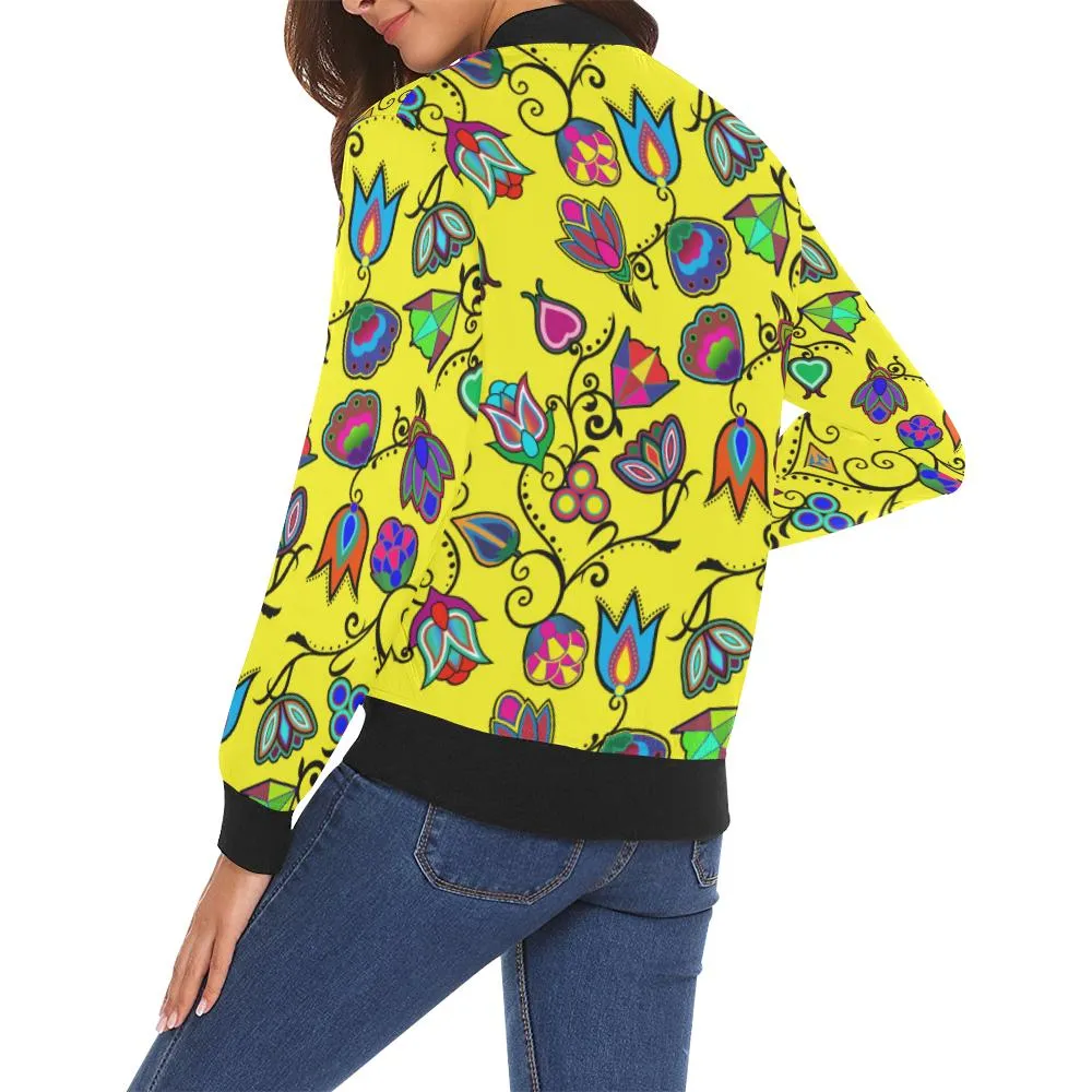 Indigenous Paisley - Yellow Bomber Jacket for Women