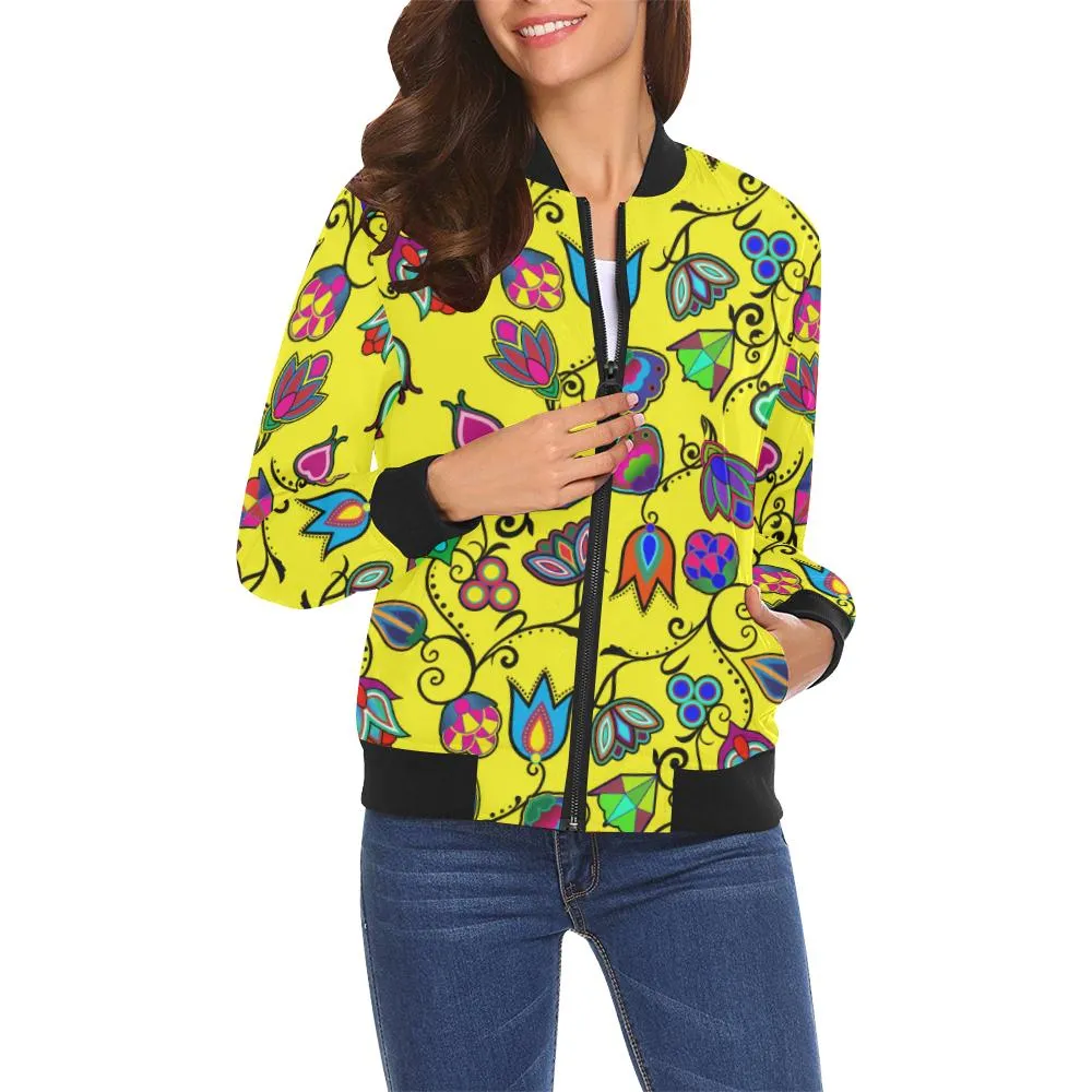 Indigenous Paisley - Yellow Bomber Jacket for Women