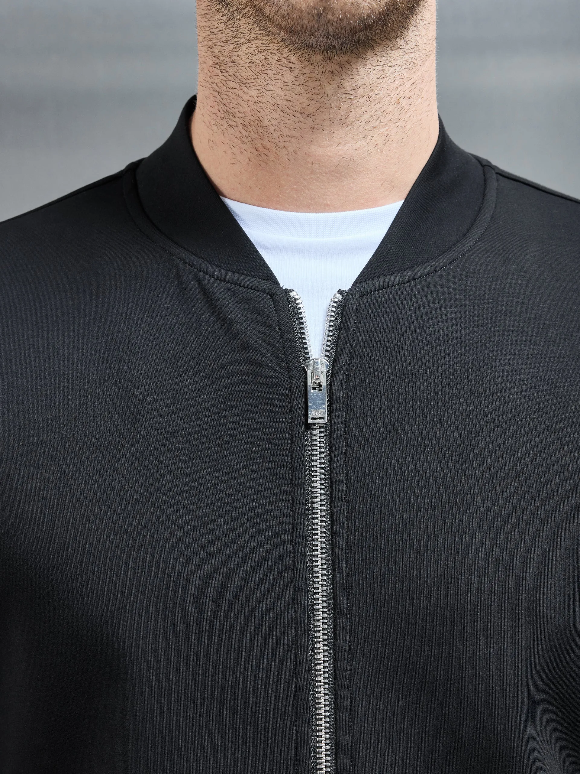 Interlock Jersey Bomber Jacket in Black