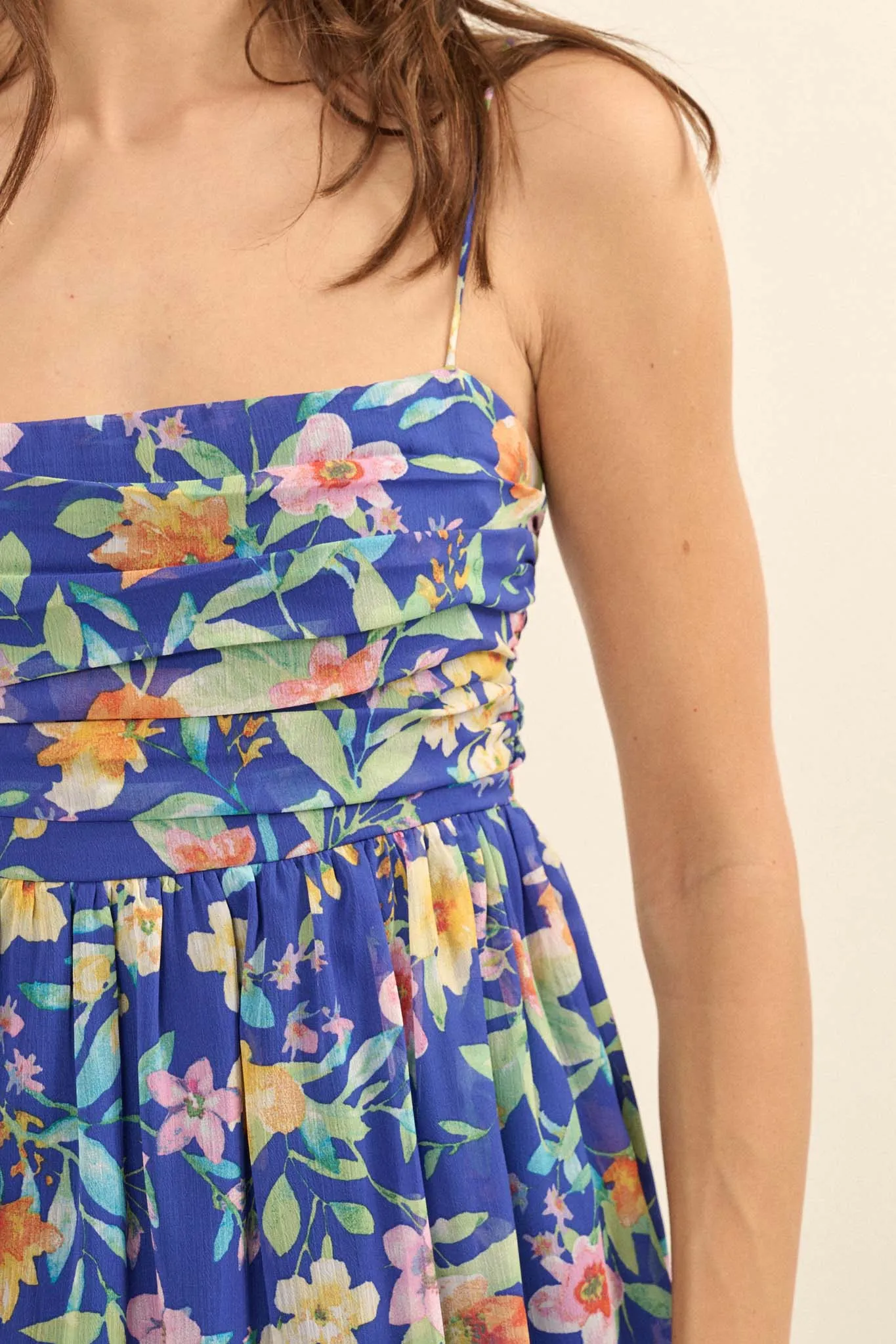 Jamaican Me Crazy Floral Chiffon Mini Sundress