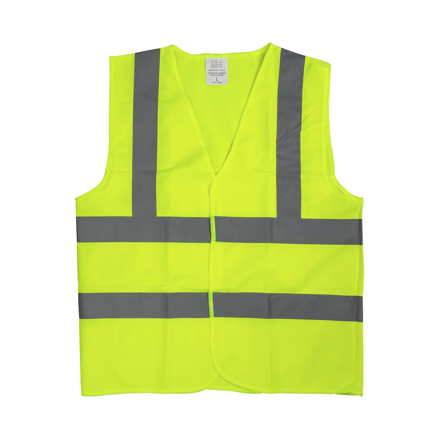 Karat High Visibility Reflective Safety Vest with Velcro Fastening (Yellow), Large - 1 pc