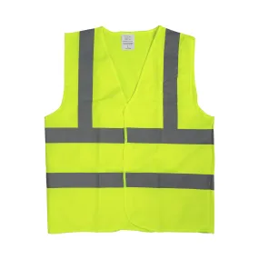 Karat High Visibility Reflective Safety Vest with Velcro Fastening (Yellow), Large - 1 pc