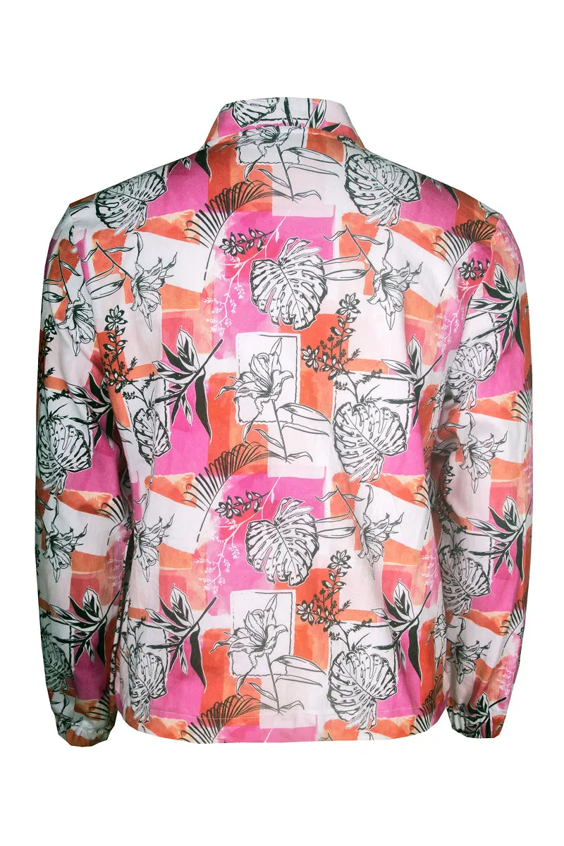 Keyline Floral Print Bomber Jacket - Pink