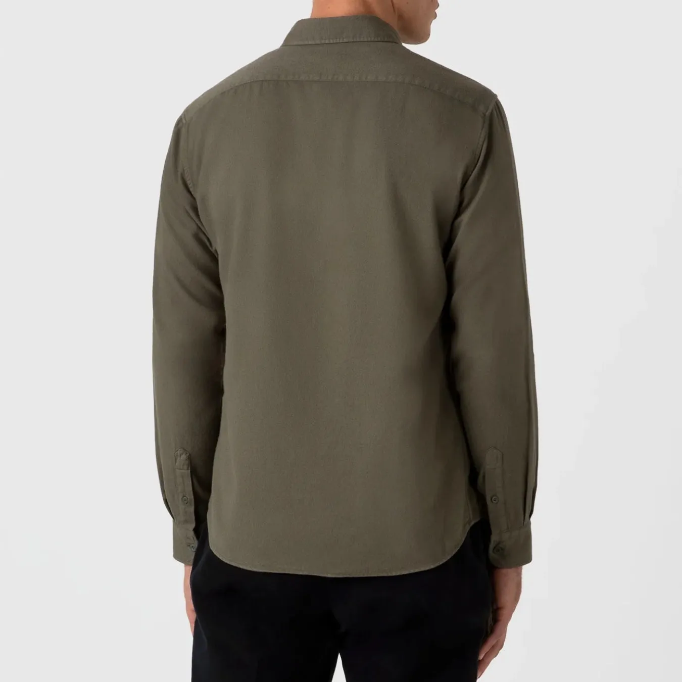 Khaki Cotton Flannel Overshirt