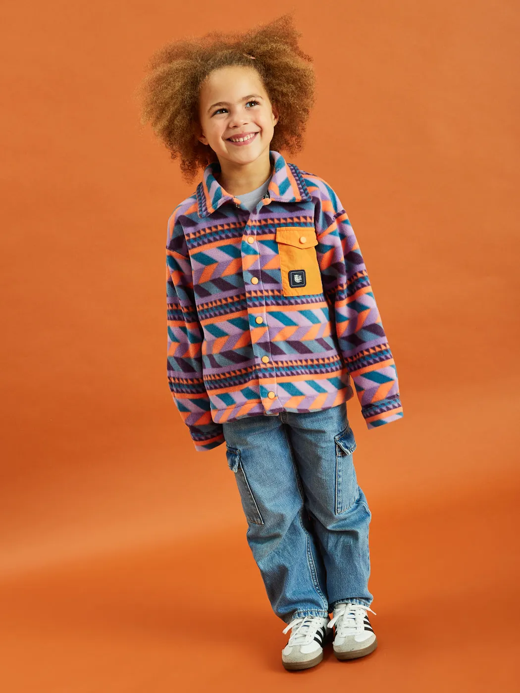 Kids Greer Retro Pattern Fleece Shirt