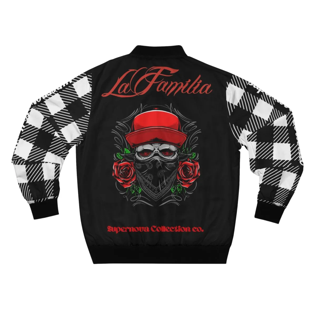 La Familia Skull Rose Bomber Jacket