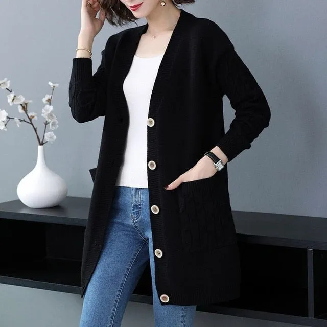 Large Size Fashion Knitted Coat