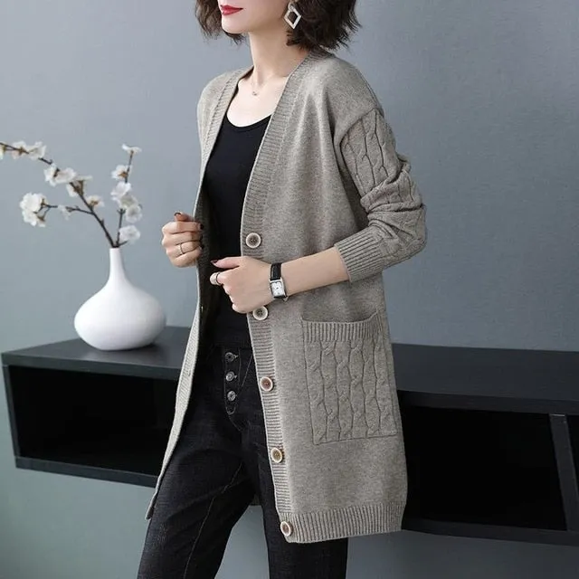 Large Size Fashion Knitted Coat