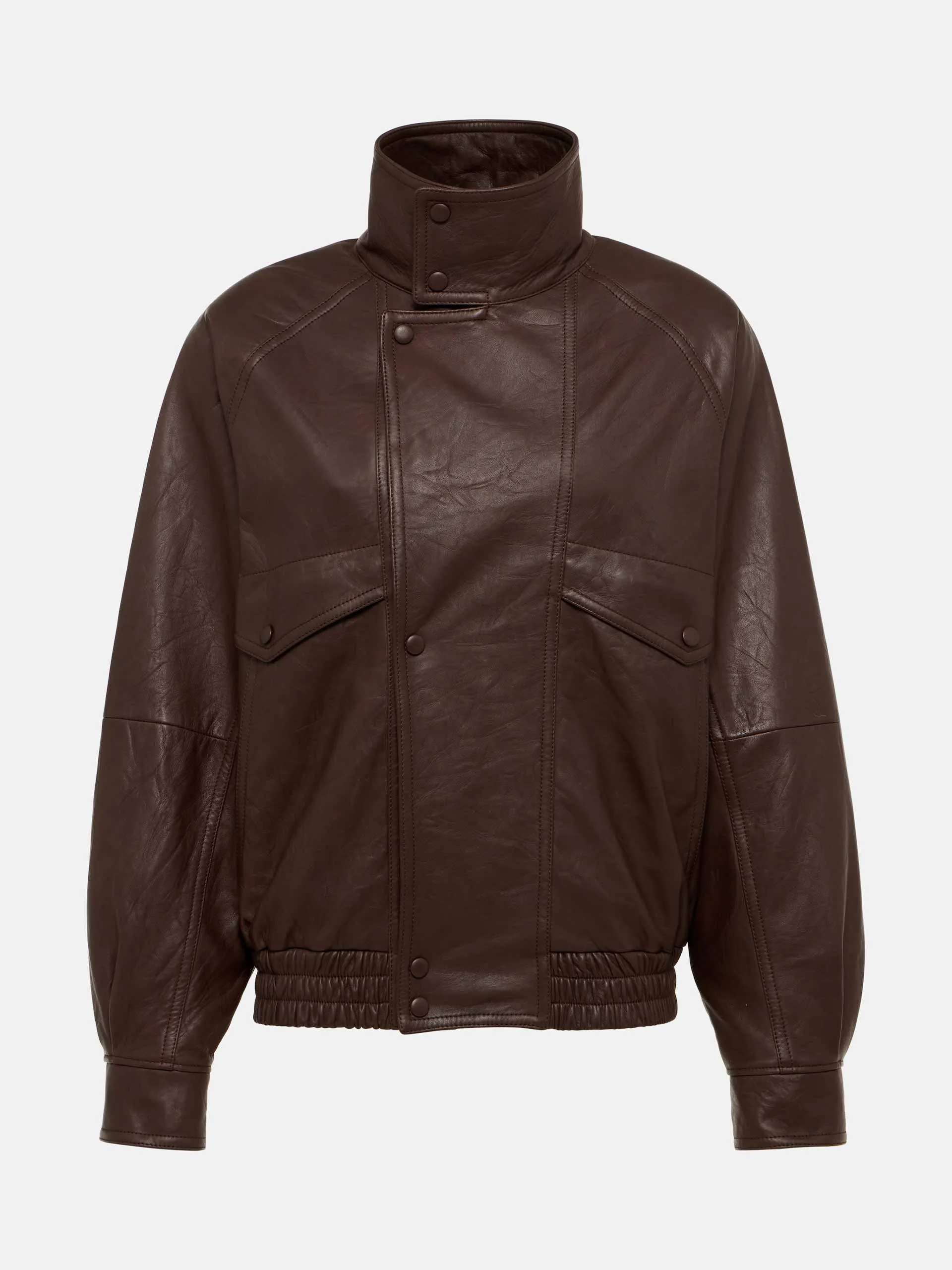 Leather bomber jacket