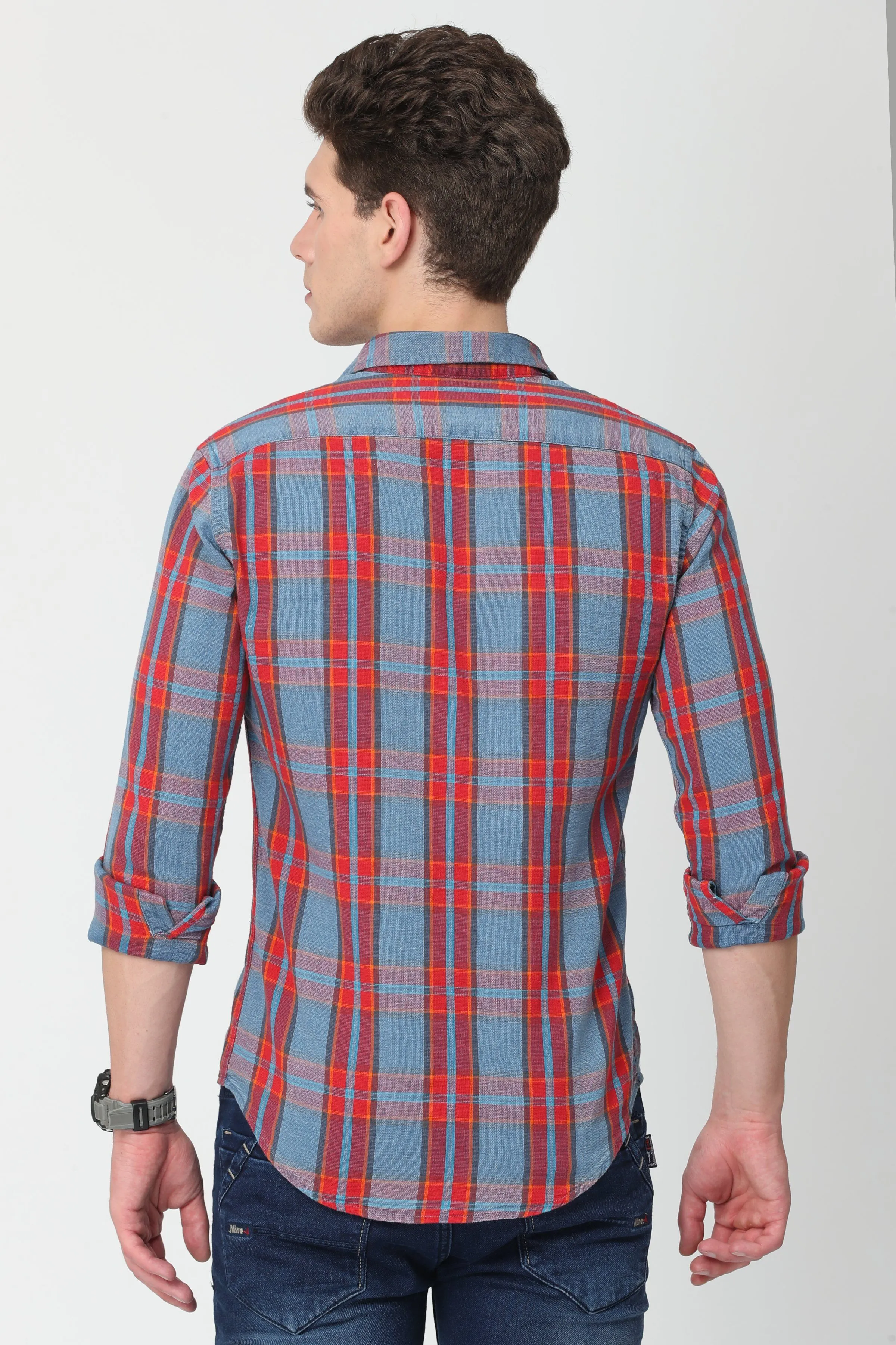 Light, Blue and Red Checks Shirts