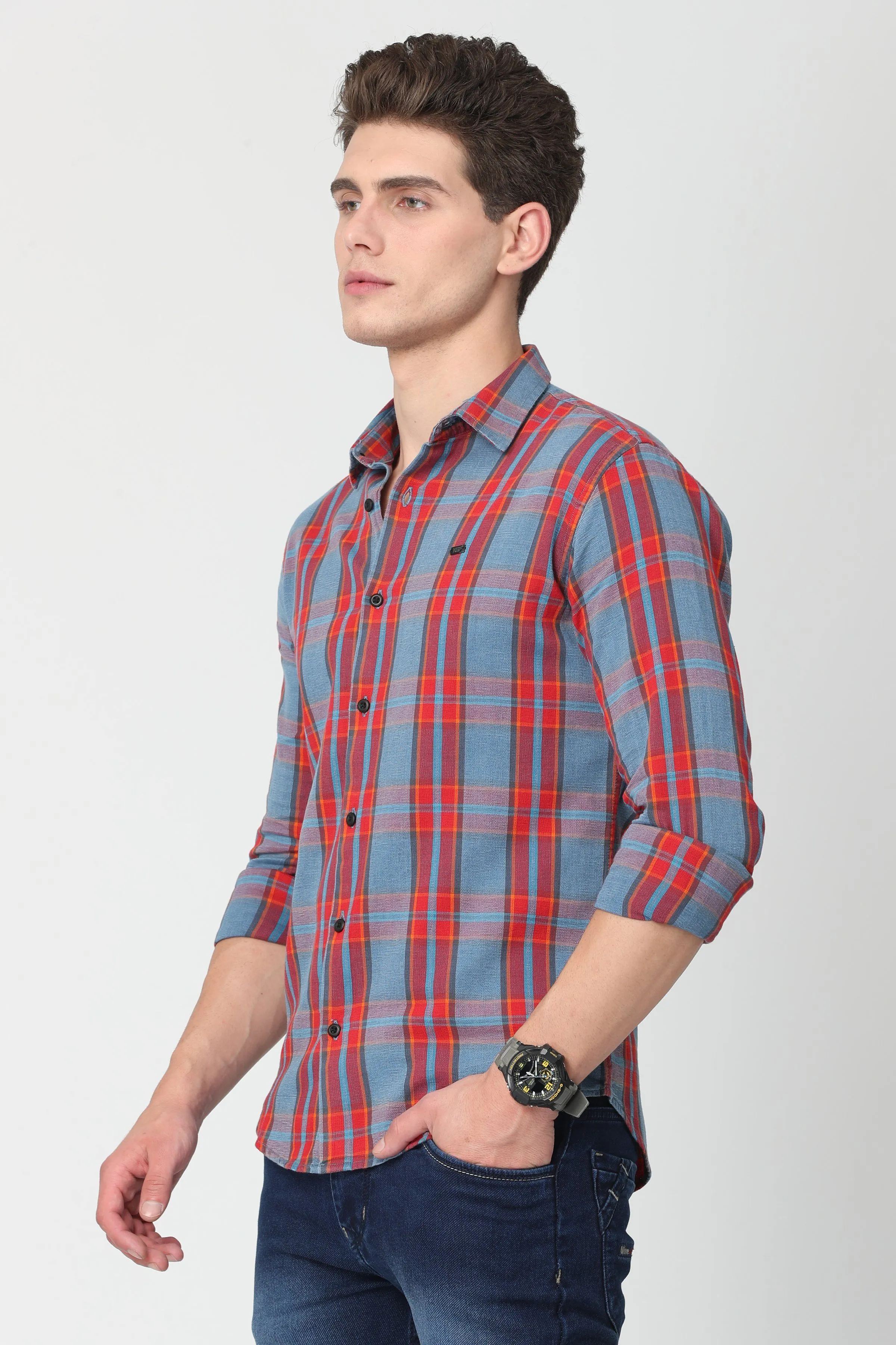 Light, Blue and Red Checks Shirts