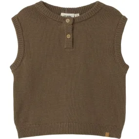 Lil'Atelier Shitake Ramlo Loose Short Knit Vest