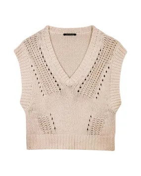 Luisa Cerano Ribbed Lace Detail Tank-Vest