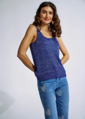 Lurex Vest In Blue