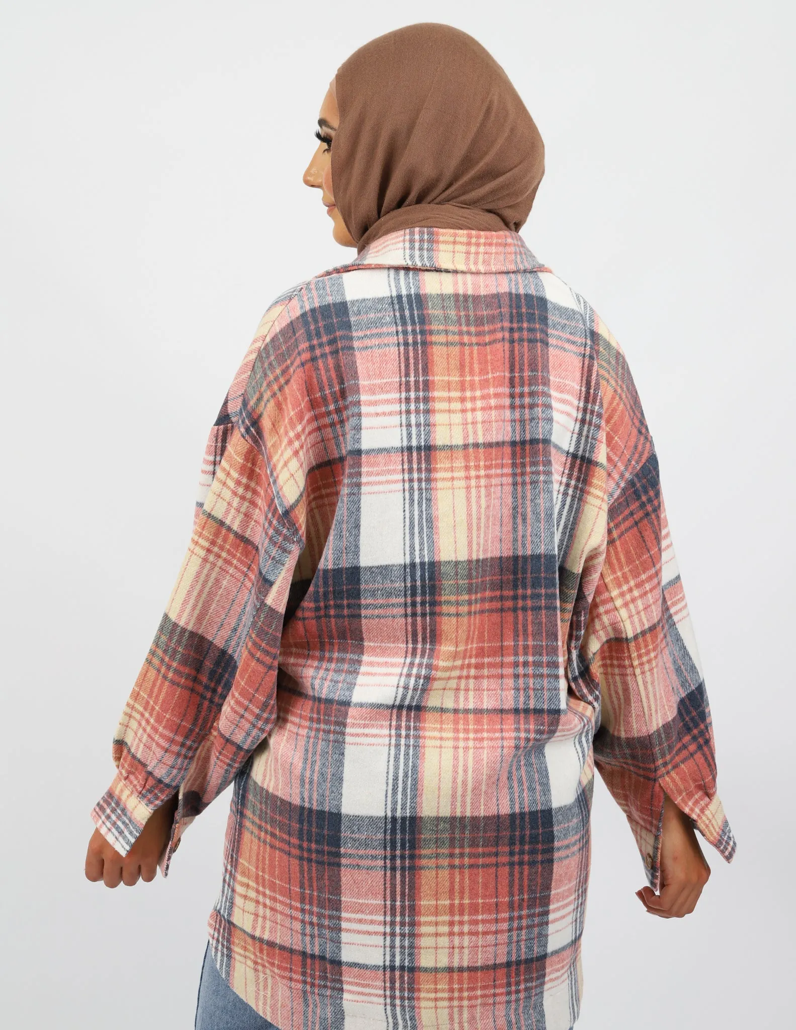 Lux Pink Checkered Fleece Shirt