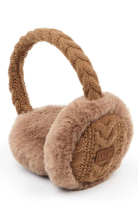 Maureen Cable Knit Fur Ear Muffs (4 Colors!)