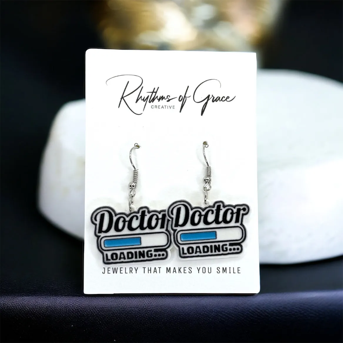 Med Student Earrings - Medical School, Doctor Earrings, Handmade Earrings, Doctor Appreciation Gift, Doctor Jewelry