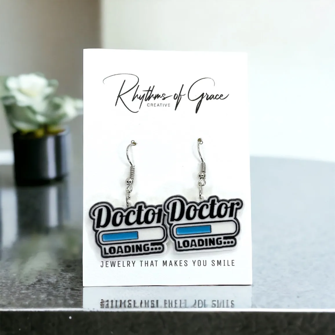 Med Student Earrings - Medical School, Doctor Earrings, Handmade Earrings, Doctor Appreciation Gift, Doctor Jewelry