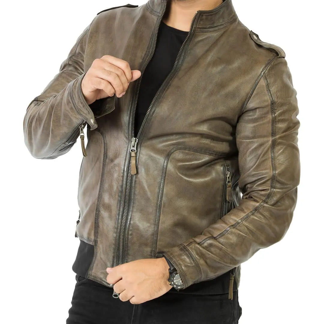 Men's Biker Leather Jacket