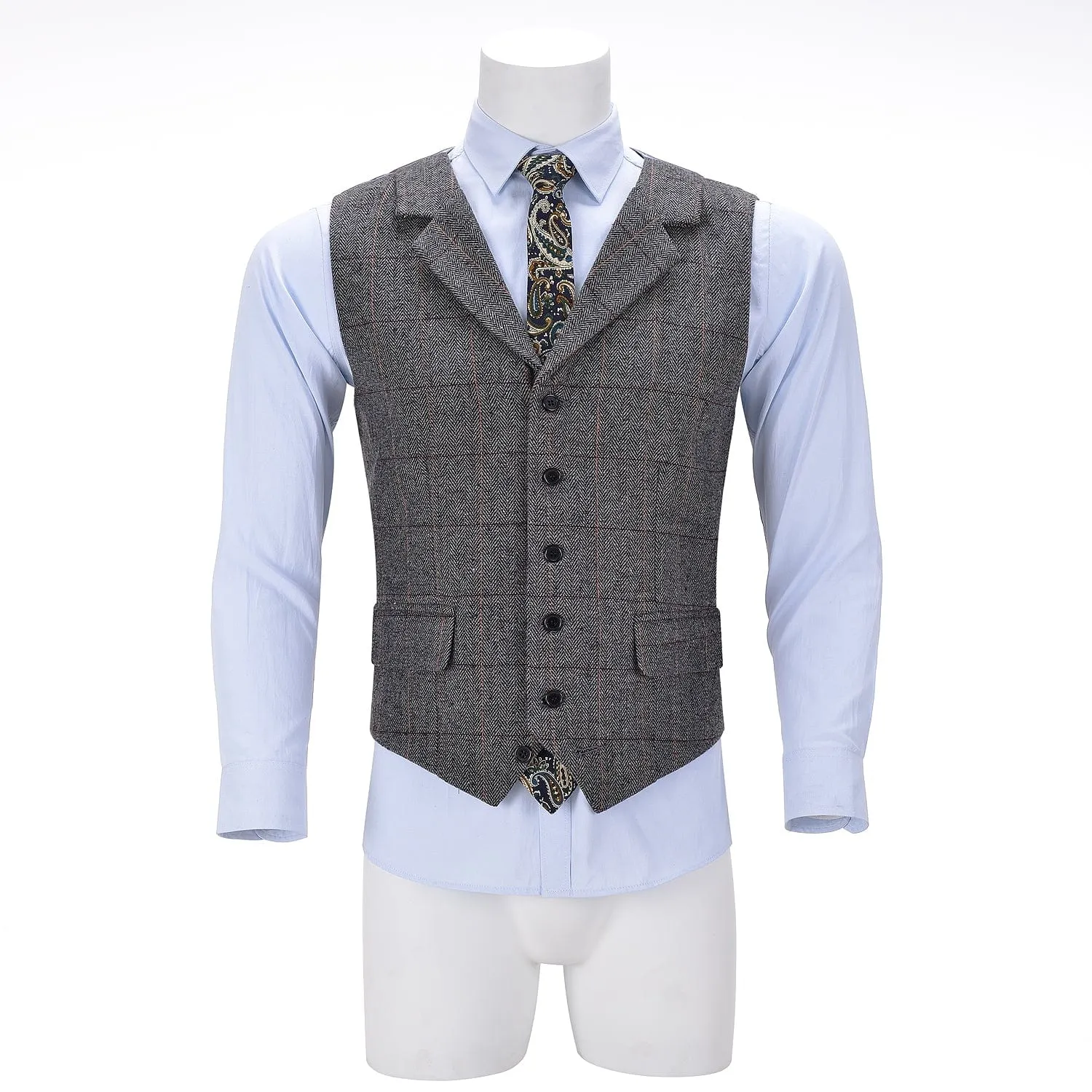 Men's Classic Fashion Notch Lapel pinstripe Waistcoat