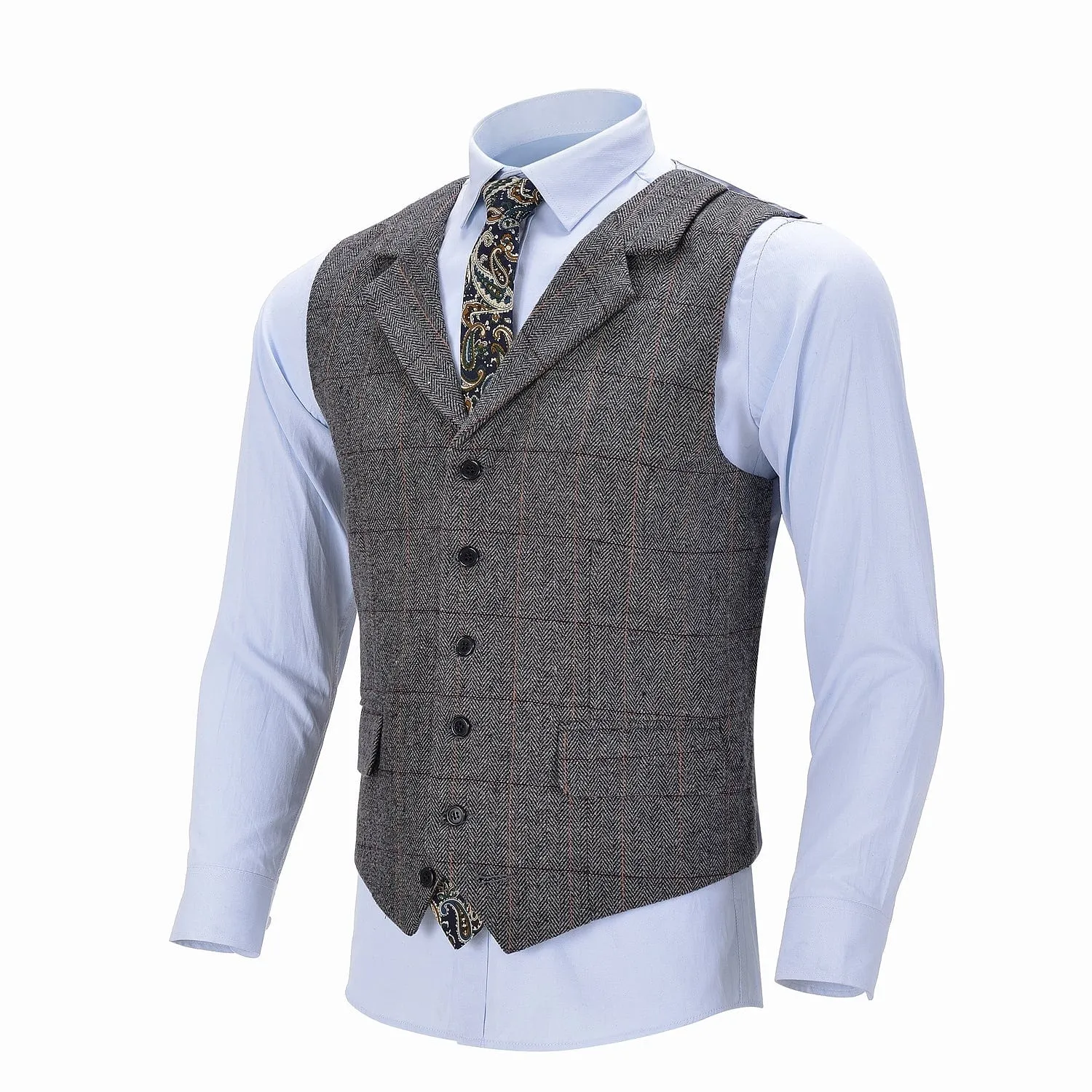 Men's Classic Fashion Notch Lapel pinstripe Waistcoat