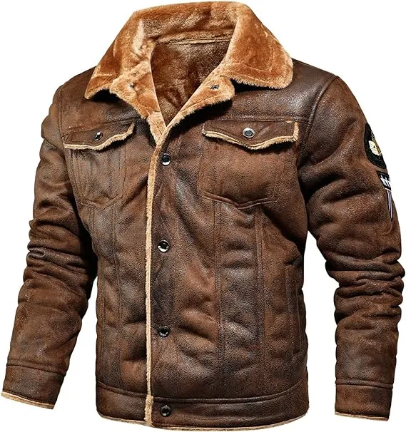 Men's Suede Jacket Warm Coats Male Outwear Winter