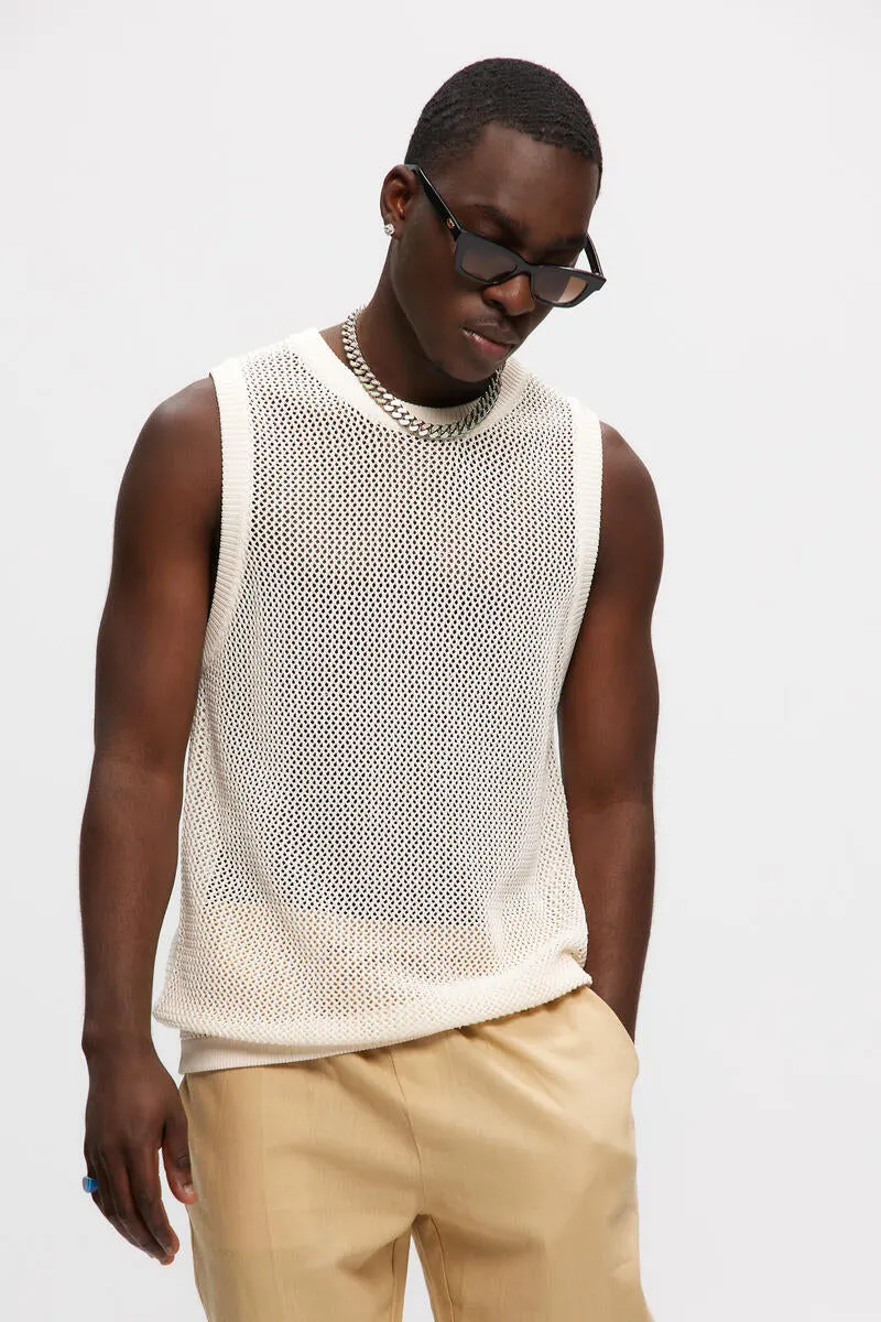 Mesh Knitted Vest (White)