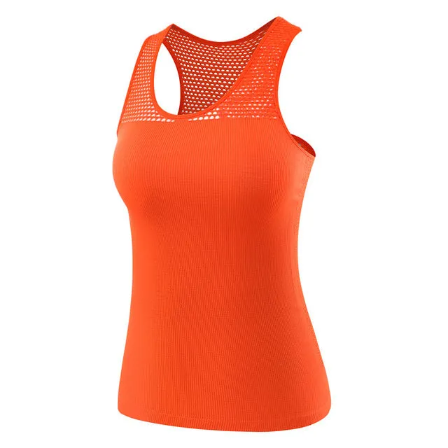 Meshed All Over the Back Yoga Sleeveless Shirt