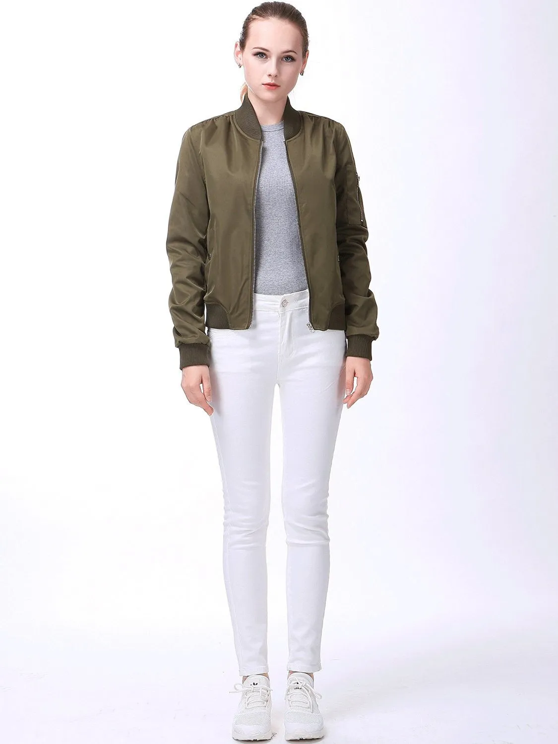 Miya Classic Flight Jacket Short Bomber Jacket Women Coat