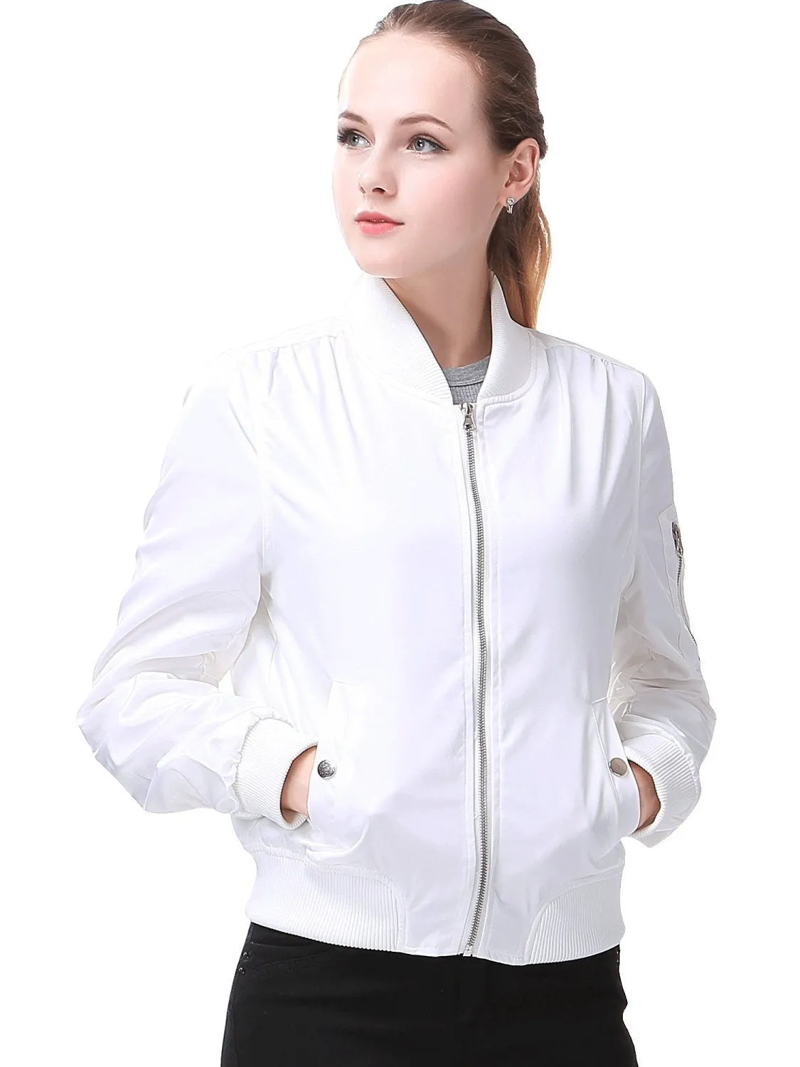 Miya Classic Flight Jacket Short Bomber Jacket Women Coat