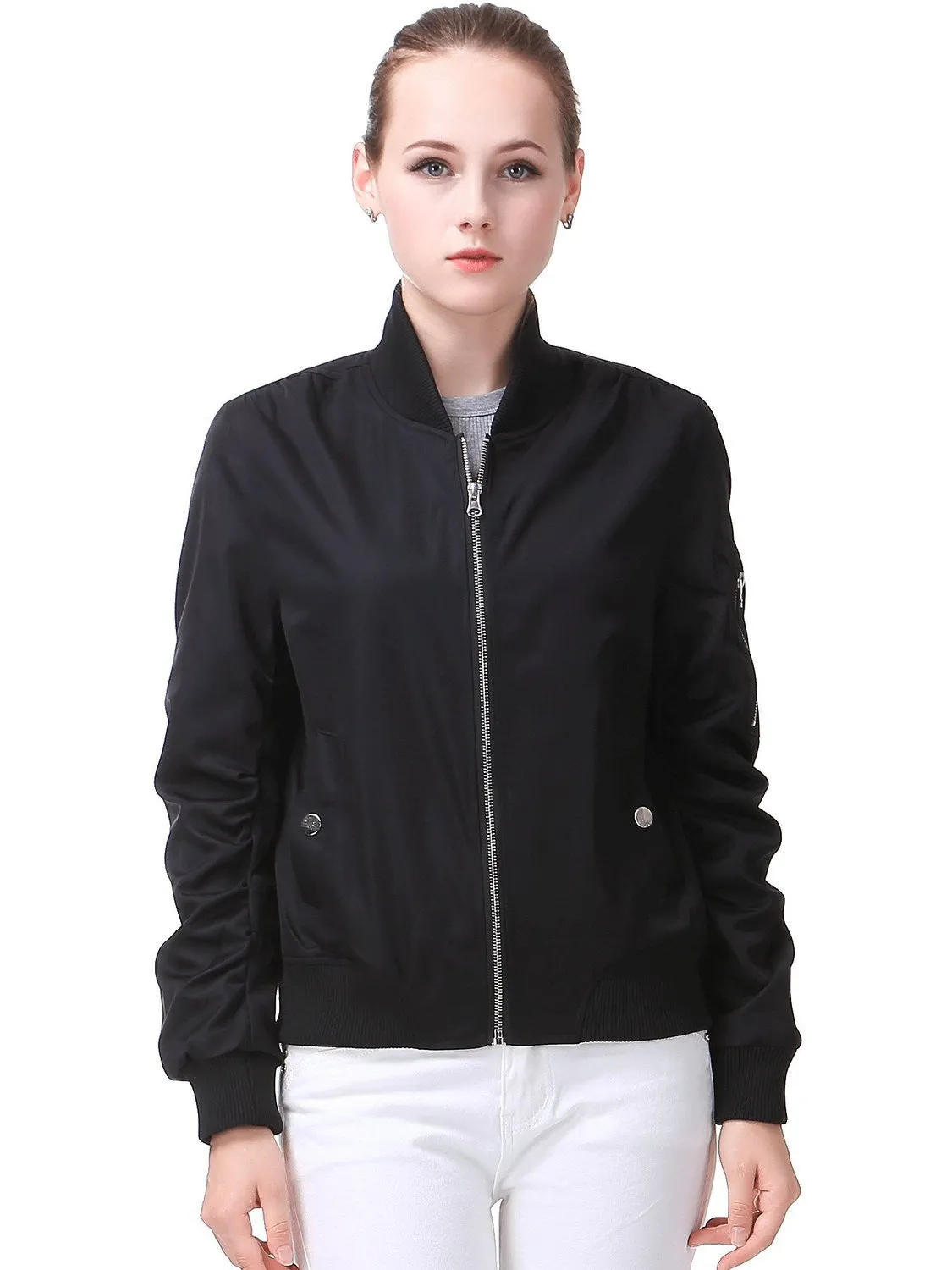 Miya Classic Flight Jacket Short Bomber Jacket Women Coat