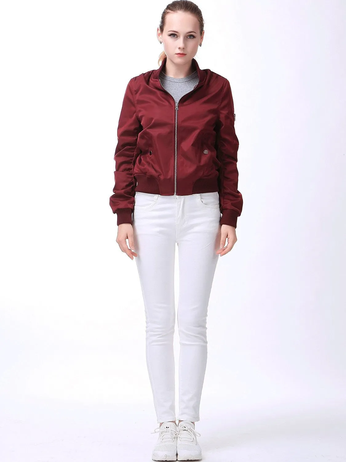 Miya Classic Flight Jacket Short Bomber Jacket Women Coat