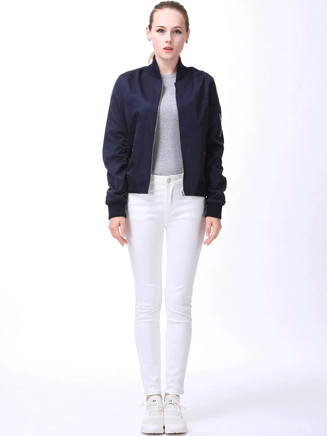 Miya Classic Flight Jacket Short Bomber Jacket Women Coat