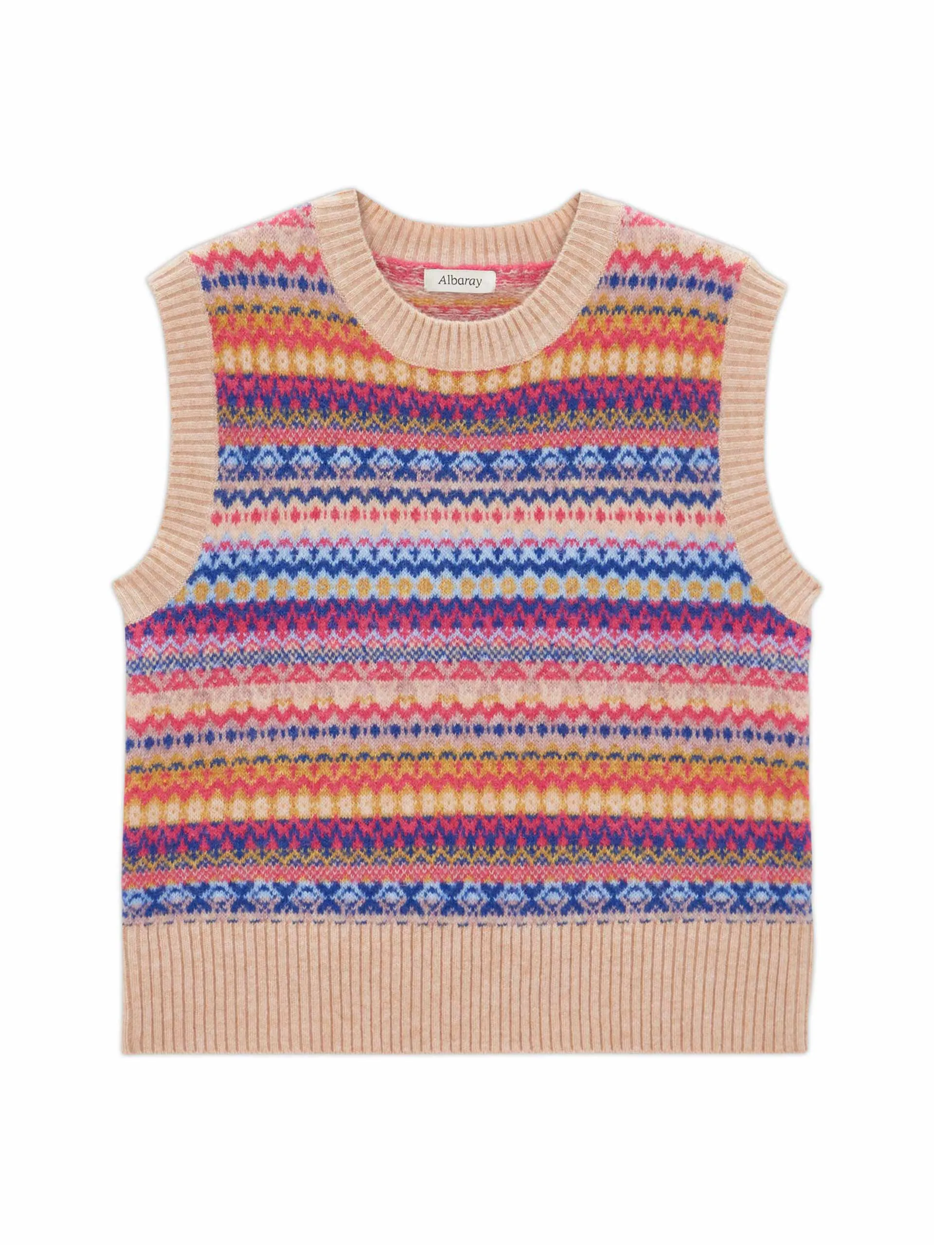 Multicoloured fairisle knit vest