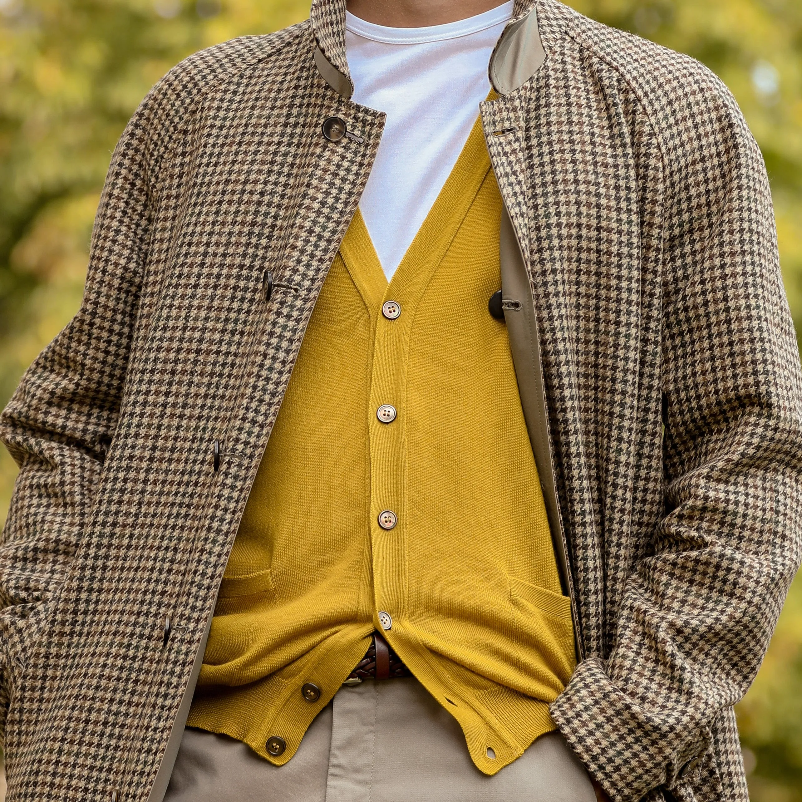 Mustard Yellow Extra Fine Merino Cardigan