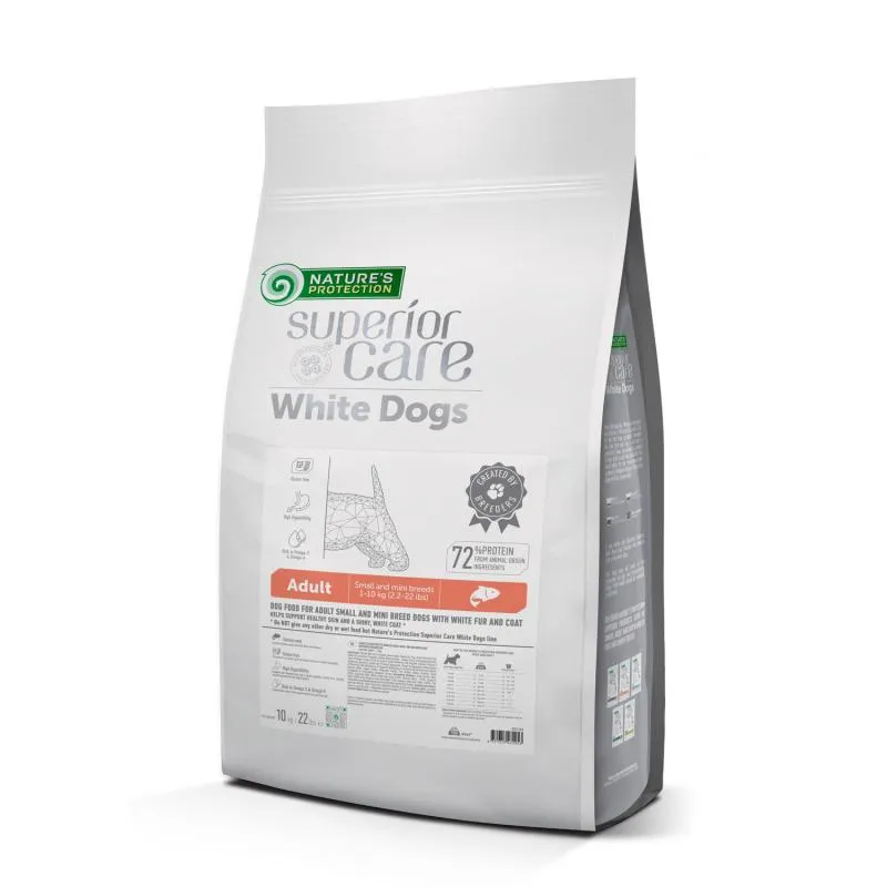 Nature's Protection Superior Care White Dogs Grain-Free Dry Dog Food For Adult Small and Mini Breeds Light Coated Dogs, Salmon