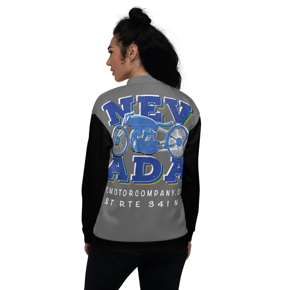 Nevada Blue and Grey Motorcycle Bomber Jacket