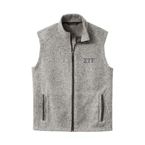 New! Sig Tau Heather Grey Vest