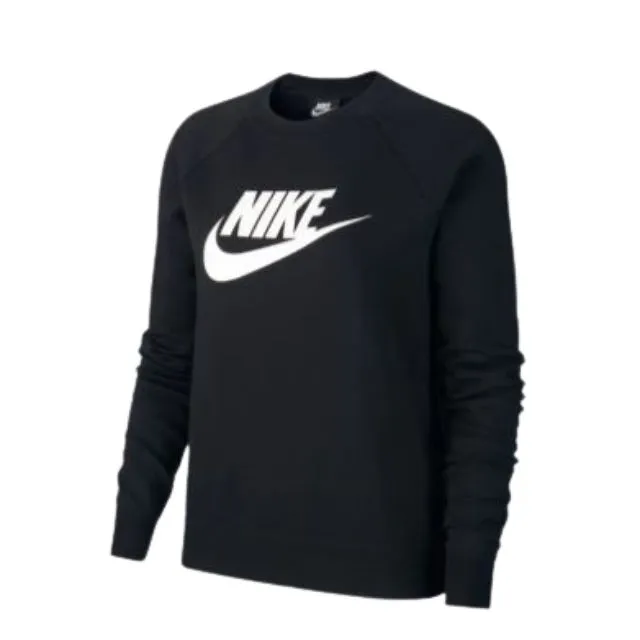 Nike Apparel  Bv4112-010 W Nsw Essntl Crew Flc Hbr fw19 LIFESTYLE WOMEN Black