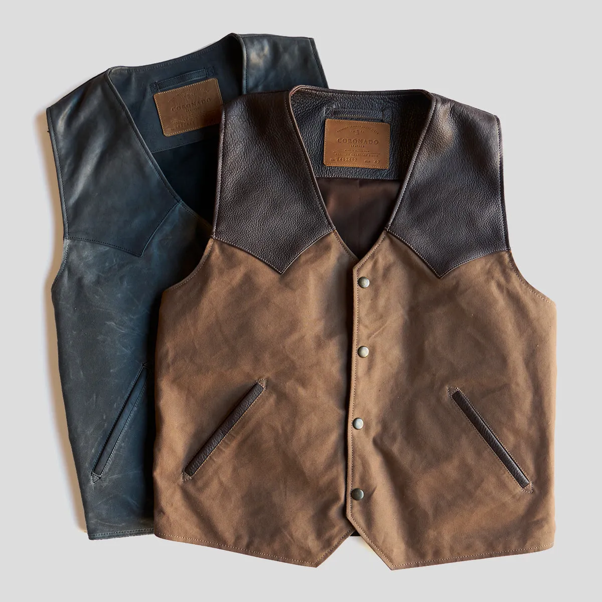 No.450 Jackson Canvas & Bison Vest | Charcoal