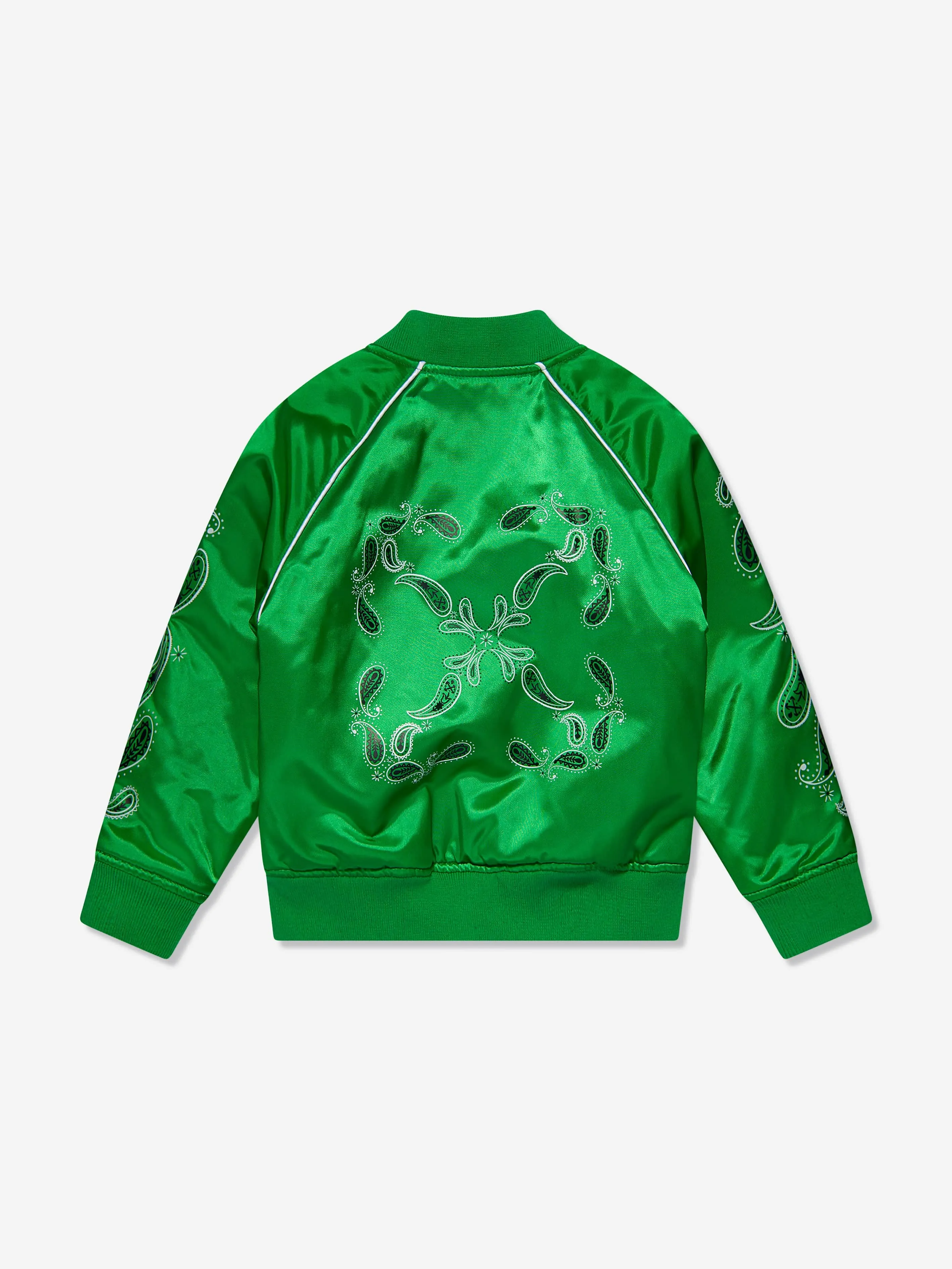 Off-White Kids Bandana Bomber Jacket in Green