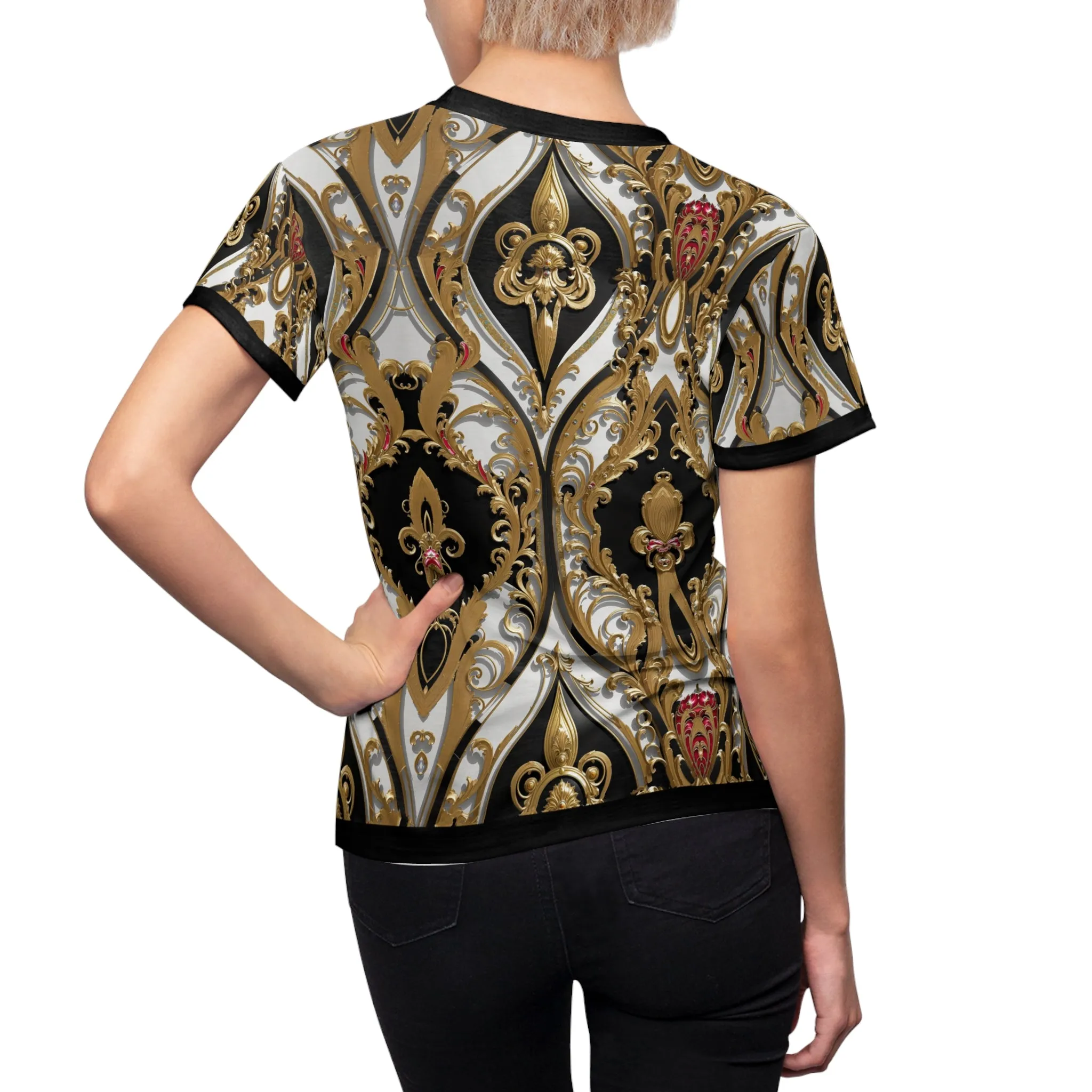 Ogee Baroque T-Shirt Unisex All Over Print Tee Golden Damask Unisex T-Shirt | D20223