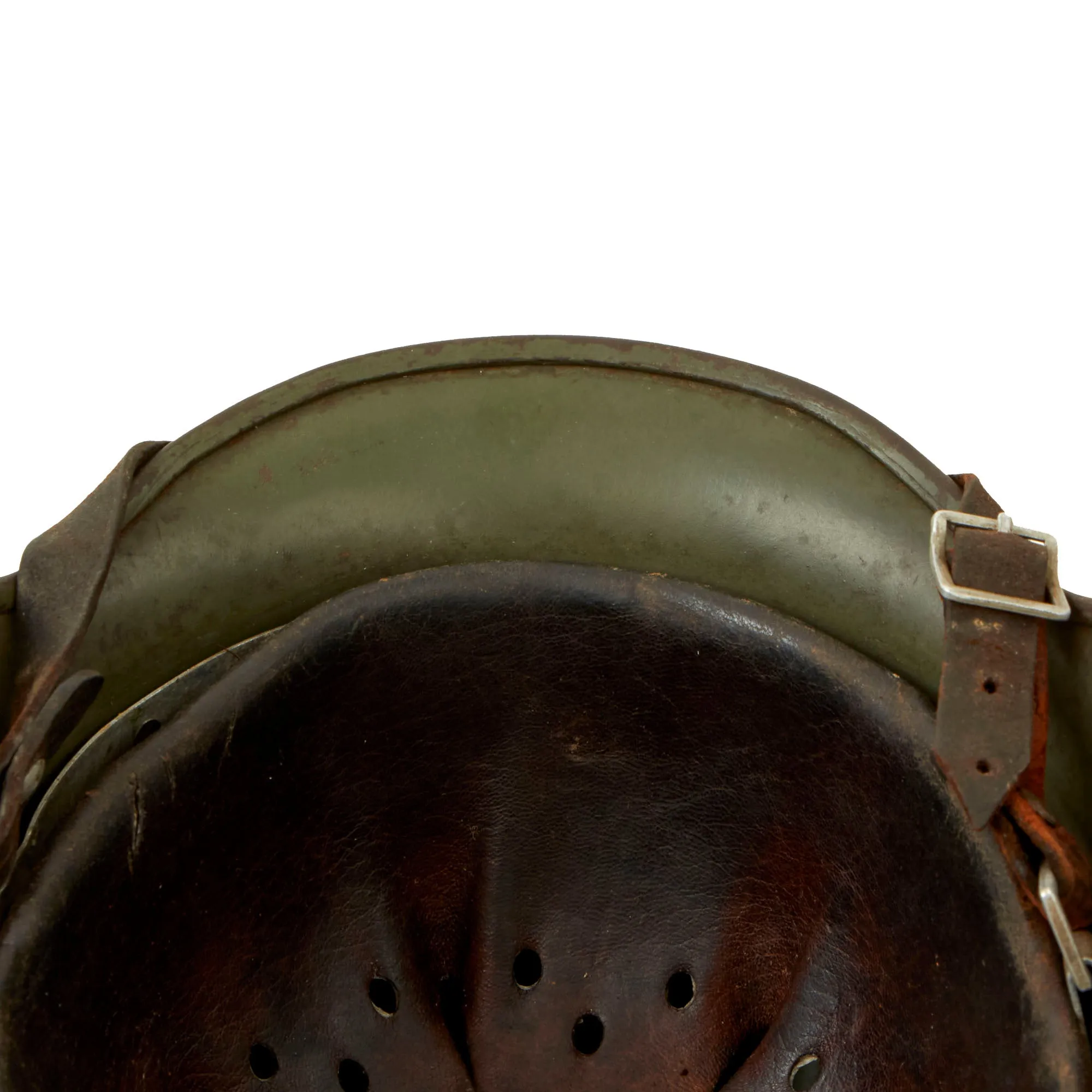 Original German WWII Extra Small Heer M35 Double Decal Helmet with 1937 Dated 53cm Liner & Chinstrap - Stamped ET60