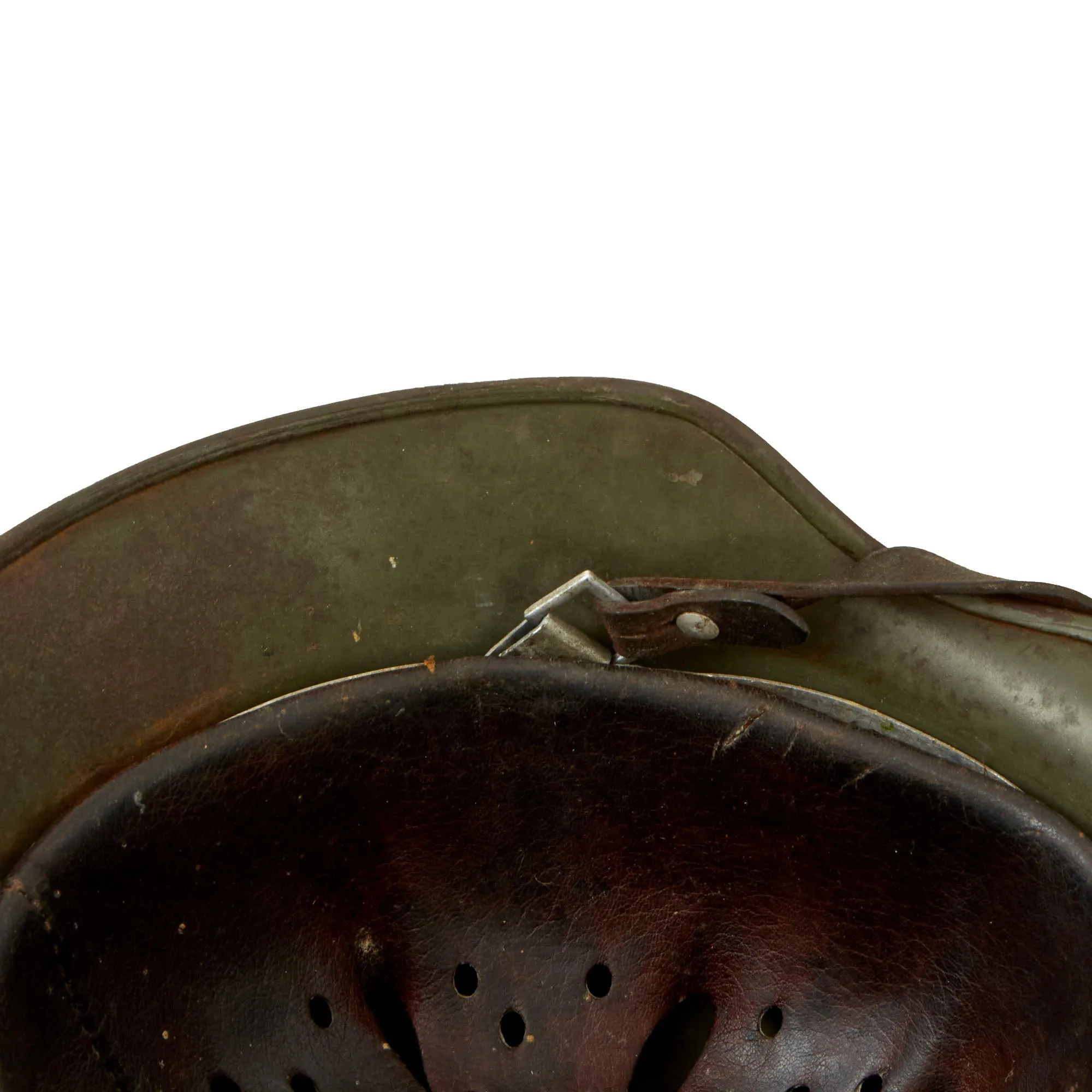 Original German WWII Extra Small Heer M35 Double Decal Helmet with 1937 Dated 53cm Liner & Chinstrap - Stamped ET60