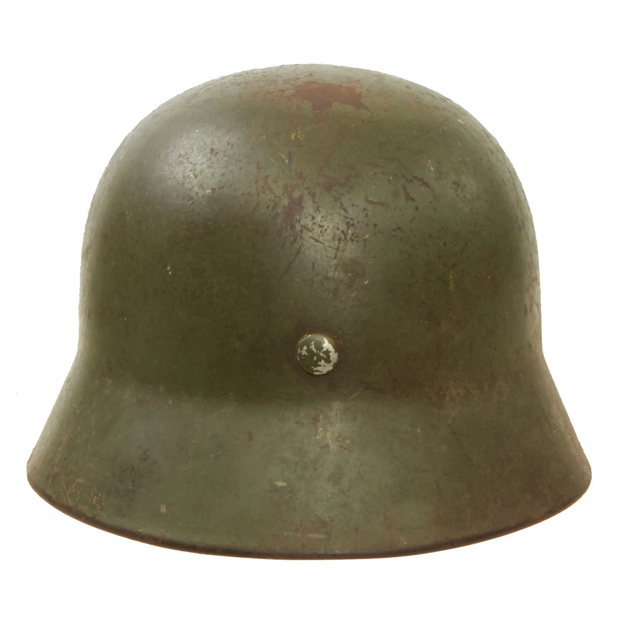 Original German WWII Extra Small Heer M35 Double Decal Helmet with 1937 Dated 53cm Liner & Chinstrap - Stamped ET60