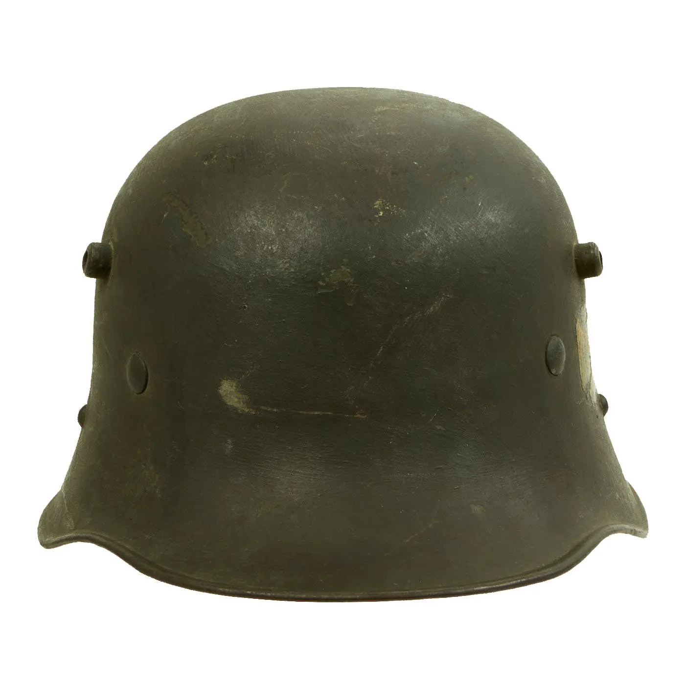 Original German WWII Heer Single Decal WWI Austrian M17 Reissued Helmet with 57cm Liner - Size 64 Shell