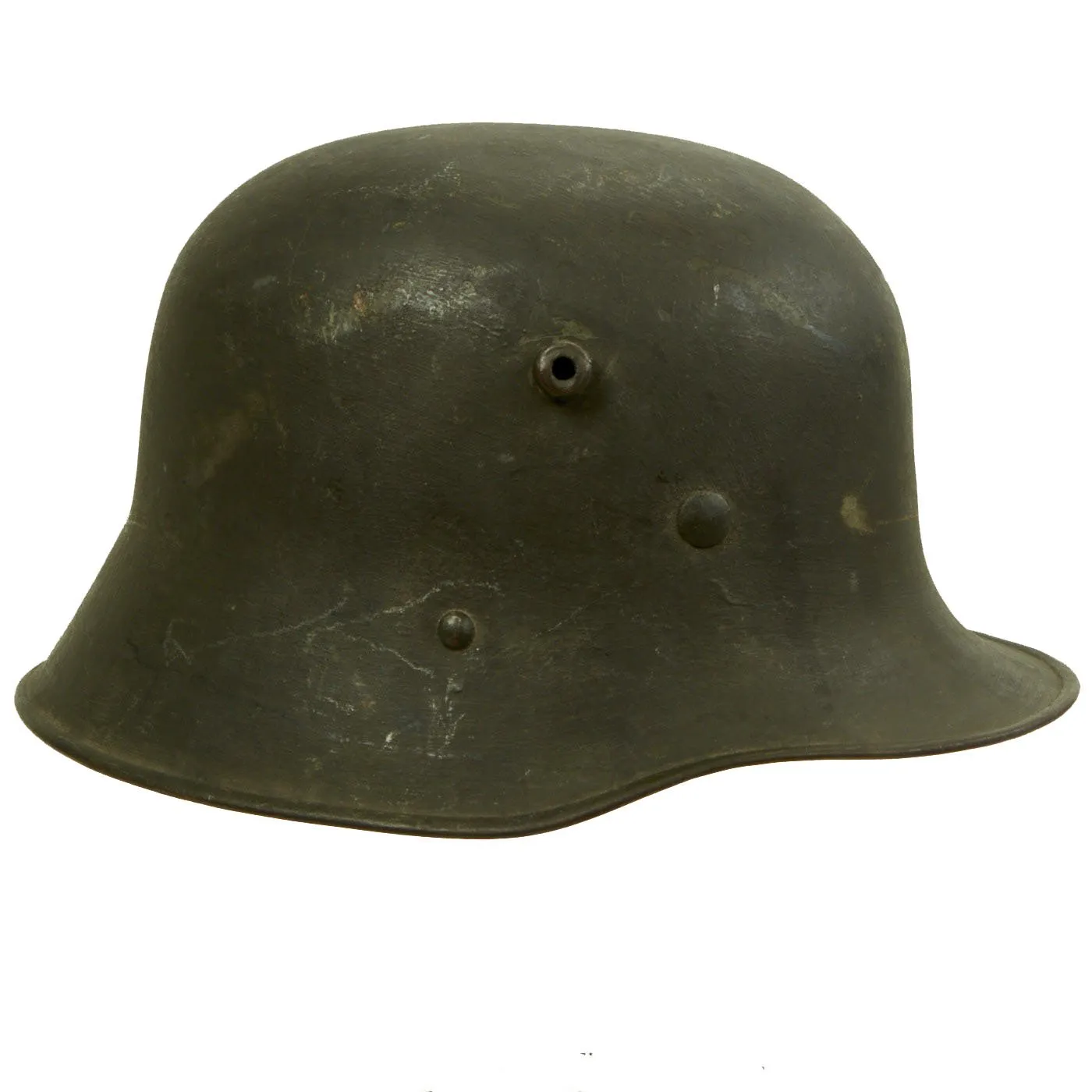 Original German WWII Heer Single Decal WWI Austrian M17 Reissued Helmet with 57cm Liner - Size 64 Shell