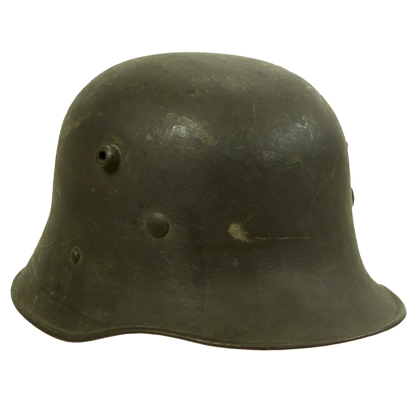 Original German WWII Heer Single Decal WWI Austrian M17 Reissued Helmet with 57cm Liner - Size 64 Shell