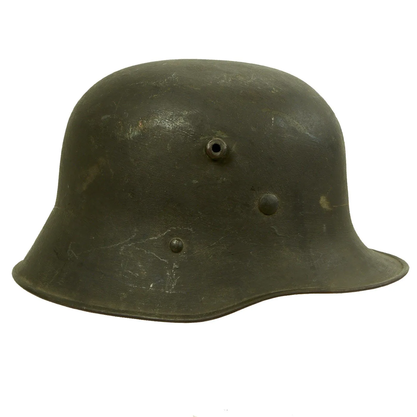 Original German WWII Heer Single Decal WWI Austrian M17 Reissued Helmet with 57cm Liner - Size 64 Shell