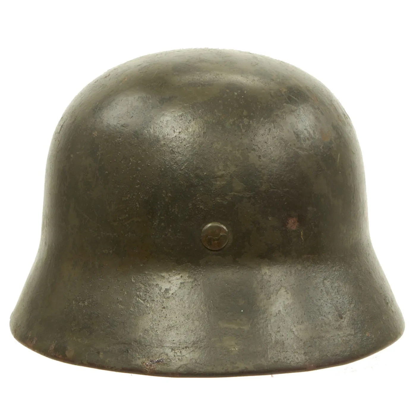 Original German WWII Service Used M35 Single Decal Army Heer Helmet with 55cm Liner - 62cm Shell